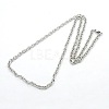 Men's 304 Stainless Steel Cable Chain Necklaces STAS-O037-66-3