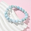 Round Natural Hemimorphite Beaded Stretch Bracelets for Men Women BJEW-B136-01C-3