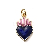 Brass Enamel Pendants KK-P338-34D-G-1