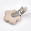 Beech Wood Baby Pacifier Holder Clips WOOD-T015-12-3