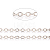 Brass Flat Oval Cable Chains X-CHC025Y-01-RG-1