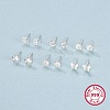 Anti-Tarnish 6 Pairs 6 Style 999 Fine Silver Stud Earrings Sets for Women EJEW-F317-34P-1