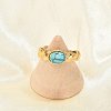 Natural Turquoise Finger Rings RJEW-Q006-01G-G-4