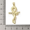 Brass Micro Pave Clear Cubic Zirconia Pendant KK-R162-031G-3