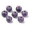 Painted Natural Wood Beads WOOD-S057-028-2