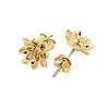 Brass Micro Pave Cubic Zirconia Ear Studs EJEW-P283-01G-07-2