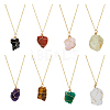 8Pcs 8 Styles Nuggets Natural Mixed Gemstone Pendant Necklaces Set for Women NJEW-FI0001-47-1