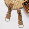 Rectangle PU Leather Medieval Belt Pendant. with Alloy Ring AJEW-CL0004-79-3