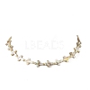 Drawbench Style Natural Freshwater Shell Religion Cross Beaded Necklaces for Women NJEW-JN06648-3