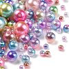 Rainbow ABS Plastic Imitation Pearl Beads OACR-MSMC001-03-1