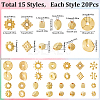 300Pcs 15 Styles Tibetan Style Alloy Beads Set FIND-SP0002-16A-2
