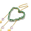Heart Natural Green Aventurine Chips Hanging Ornaments HJEW-G024-01E-3