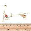 Christmas Aloy Enamel Dangle Stud Earrings for Women EJEW-F399-05B-G-3