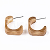 Transparent Resin Half Hoop Earrings EJEW-T012-06-B02-2