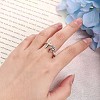 Adjustable Zinc Alloy and Rhinestone Cuff Open Rings FS-WG77EFF-01-3
