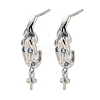 Rack Plating Brass Micro Pave Clear Cubic Zirconia Studs Earrings Finding KK-T072-11P-1