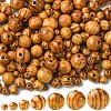 60Pcs Round Natural Wood Beads WOOD-YW0001-58A-2