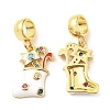 Real 18K Gold Plated Brass Micro Pave Cubic Zirconia Pendents KK-M247-26G-1