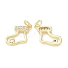 Brass & Cubic Zirconia Charms KK-G469-16G-1