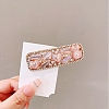 Glass & Imitation Pearl Snap Hair Clips PW-WGC2572-01-1