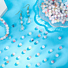 300Pcs 10 Colors Frosted Baking Paint Crackle Glass Beads with Glitter Powder DGLA-LT0001-04-7