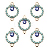 Alloy Enamel Connector Charms with Synthetic Turquoise FIND-YW0003-49-1