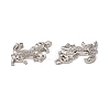 Brass Micro Pave Clear Cubic Zirconia Connector Charms KK-E068-VB019-3