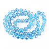Transparent Electroplate Glass Beads Strands EGLA-T020-10-A-3