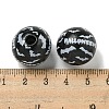 Printed Wood European Beads WOOD-G022-08B-15-3