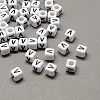 Large Hole Acrylic Letter European Beads SACR-Q103-6mm-01V-1