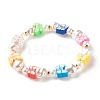 Handmade Polymer Clay Heishi Beads Stretch Bracelet BJEW-JB07330-2