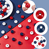 100Pcs 3 Colors Spray Painted Round Natural Schima Wood Beads WOOD-SP0001-95-6