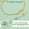 4Pcs 2 Colors 925 Sterling Silver Spring Ring Clasps STER-PH0001-98-4