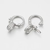 Rhodium Plated 925 Sterling Silver Micro Pave Cubic Zirconia Twister Clasps STER-M082-01B-1