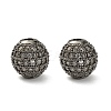 CZ Brass Micro Pave Grade AAA Clear Color Cubic Zirconia Round Beads LS-KK-O065-8mm-05B-NR-1