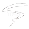 Non-Tarnish 304 Stainless Steel Rosary Bead Necklaces For Religion STAS-B021-02P-1