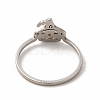 Non-Tarnish 304 Stainless Steel Halloween Pumpkin Finger Ring for Women RJEW-K239-02P-2