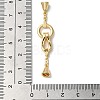 Rack Plating Brass Micro Pave Clear Cubic Zirconia Fold Over Clasps KK-E084-12G-3