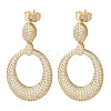Rack Plating Brass Micro Pave Cubic Zirconia Dangle Stud Earrings EJEW-M230-19G-1