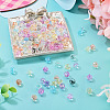 240Pcs 8 Colors Crackle Transparent Glass Beads GLAA-TA0004-19-5