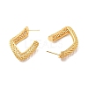 Rack Plating Brass Hollow Out Twist Stud Earrings for Women EJEW-F308-05G-2
