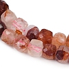 Natural Red Hematoid Quartz/Ferruginous Quartz  Beads Strands G-H078-C44-6mm-4