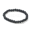 Matte Round Glass Beads Stretch Bracelets for Teen Girl Women BJEW-A117-B-23-2
