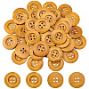 40Pcs Wood Buttons BUTT-OC0001-53A-1