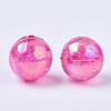 AB Color Transparent Crackle Round Acrylic Beads CACR-S006-06-2