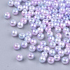 Rainbow ABS Plastic Imitation Pearl Beads X-OACR-Q174-3mm-01-2