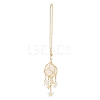 Natural Quartz Crystal with Rack Plating Brass Pendants Decorations AJEW-B023-01G-03-1