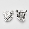 Tibetan Style Alloy Pendants TIBEP-T009-10AS-RS-2