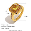 304 Stainless Steel Pave Cubic Zirconia Finger Rings WGF9467-01-1