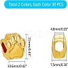 Tibetan Style Zinc Alloy Dog Paw Prints European Beads MPDL-PH0001-07-RS-WH-2